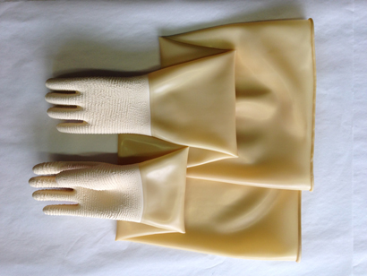 GLOVES 4/GZ FOR SANDBLASTER IN NATURAL LATEX WITH KNURLED HAND